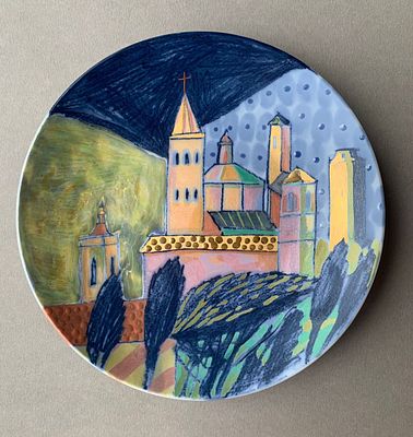 Вера Бакастова. Единственный экземпляр! Авторское Блюдо из серии декоративных тарелок &laquo;Citta&raquo; ( 