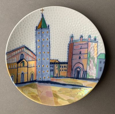 Вера Бакастова. Единственный экземпляр! Авторское Блюдо из серии декоративных тарелок &laquo;Citta&raquo; ( 