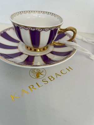 Новогоднее украшение.
Фирма Karlsbach Эстония
Кофейная чашечка и блюдце для елки. Диаметр 