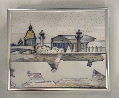 Троицкая Н.Е. Единственный экземпляр!
Ледоход на Неве. 2021. Фарфоровый пласт, ручная авторская 