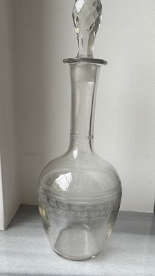 Мальцов! КОЛЛЕКЦИОННЫЙ ДО 1917 г графин с пробкой . Стекло. ПАНТОГРАФИЯ. 
Высота 29,5 см. 