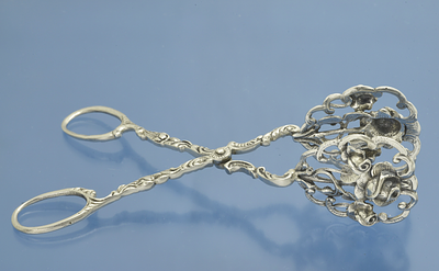 ЩИПЦЫ для выпечки серебро 800 пробы Роза. Серебряные щипцы для выпечки, хильдесхаймская роза 