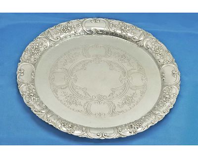 Поднос серебро 800 пробы Германия. Большой серебряный поднос Изготовлен в Германии, в середине 