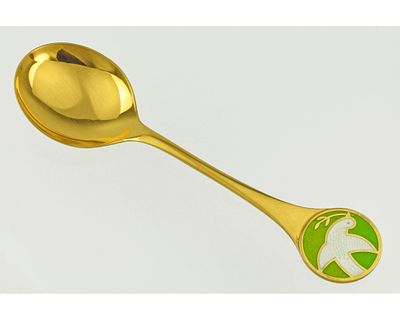 Коллекционная ЛОЖКА Robbe Berking серебро 925 пробы эмаль 1981. Начиная с 1969 года фирма 