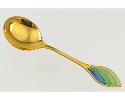 Коллекционная ЛОЖКА Robbe Berking серебро 925 пробы эмаль 1984. Начиная с 1969 года фирма 