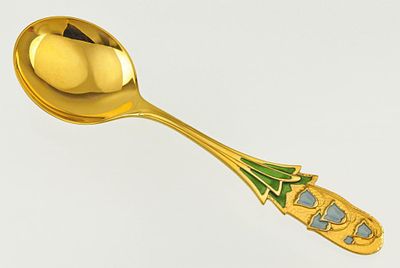 Коллекционная ЛОЖКА Robbe Berking серебро 925 пробы эмаль 1988. Начиная с 1969 года фирма 