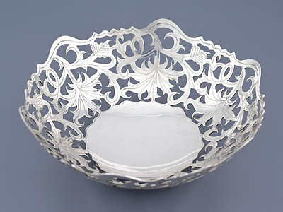 Вазочка серебро 900 проба Египет. Серебряная вазочка для фруктов, орешков или мелкой выпечки 