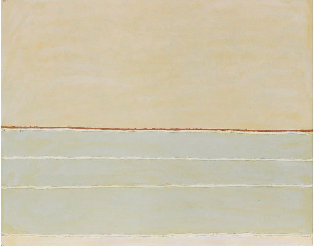 [Коллекция Г.Костаки!] Игорь Вулох. Светлые поля N&deg;5. 1979 год. Оргалит, масло. 58,5&times;72,5см.
. Вы 