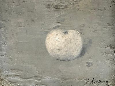 Купер Юрий Леонидович (1940 г.). Яблоко. Смешанная техника, доска, 25х31см. Работа оформлена в 