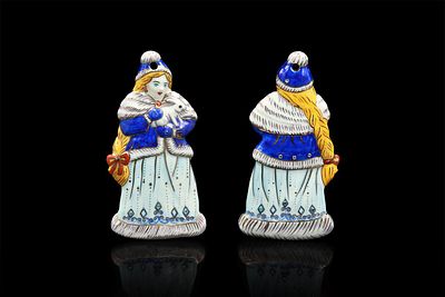 Ёлочная игрушка &laquo;Снегурочка&raquo;
Фарфор, ручная надглазурная живопись, глянцевое золото 
Размер- 5 