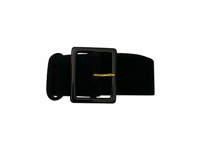 YVES SAINT LAURENT. Винтажный ремень из черного бархата и натуральной кожи . Пластиковая пряжка 