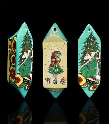 Елочная ИГРУШКА-КОНФЕТА &laquo;VOGUE&raquo;
Фарфор, ручная роспись 
Размер: 3,5 х 11,5 см