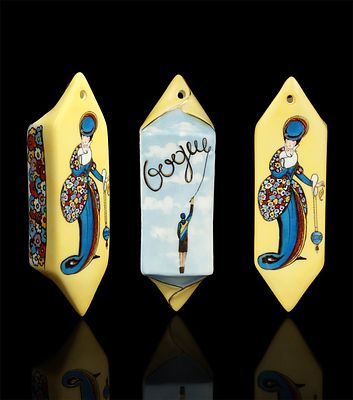 Елочная ИГРУШКА-КОНФЕТА &laquo;VOGUE&raquo;
Фарфор, ручная роспись 
Размер: 3,5 х 11,5 см