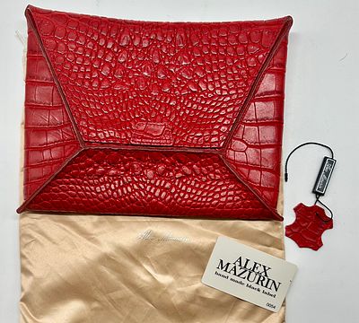 Дизайнерский клатч Алексей Мазурин из теснённой кожи. 21х27х1,5