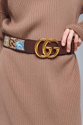 Ремень Gucci .
Кожа, текстиль, металл. 
100 см.
