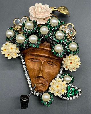 Музей! Выставочный экземпляр! Уникальная ! Великолепая брошь от Кристофера Крауч(Moans кутюр). 