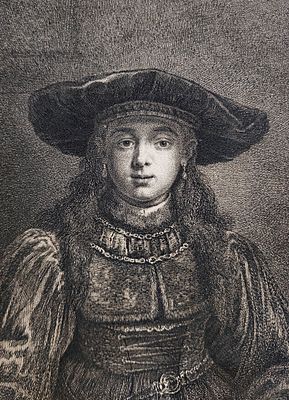 [Иудаика]
Гравюра &laquo;Поясной портрет молодой женщины, высунувшейся из окна&raquo;. Гравёр Шмидт Георг 