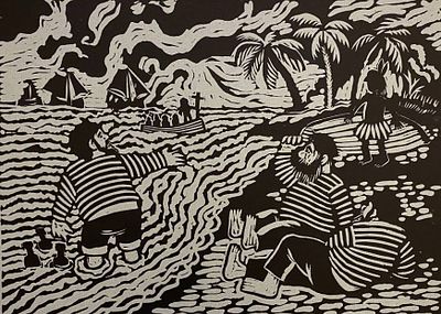 Голубев Василий (1964 г.). Сюита из восьми шелкографий из цикла &laquo;Митьки&raquo;. 1987 (отпечатки 2008 