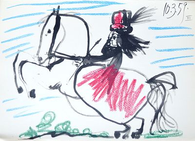 Пабло Пикассо. Рисунок из серии "Торос и торерос". 1959. Офсетная литография из издания 1961 