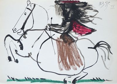 Пабло Пикассо. Рисунок из серии "Торос и торерос". 1959. Офсетная литография из издания 1961 