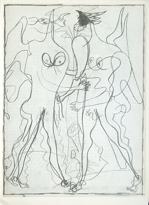 Жорж Брак (Georges Braque). Пара. Литография из журнала DERRIERE LE MIROIR (За зеркалом). 