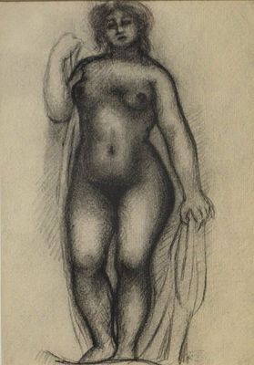 (18+) Майоль Аристид (1861-1944) Обнаженная натурщица. Литография. Размер: 49 х 39 см (р.и.). В 