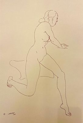 (18+) Генри Стрейтер / Henry Strater (1896 - 1987), "Ню".
бумага, литография, размер листа 50 х 