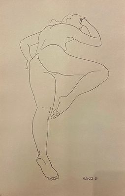 Генри Стрейтер / Henry Strater (1896 - 1987), "Ню".
бумага, литография, размер листа 50 х 32 