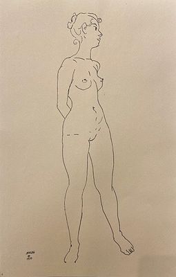 (18+) Генри Стрейтер / Henry Strater (1896 - 1987), "Ню".
бумага, литография, размер листа 50 х 