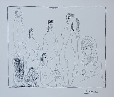 (18+) Пабло Пикассо &laquo;Peintre longiline avec des femmes, dont une petite pisseuse&raquo; из 