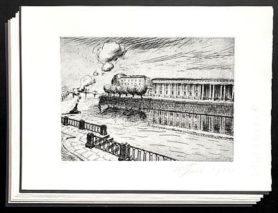 [Арефьевский круг] Валентин Громов. Ленинград. Офорты Кваренги. Альбом из 5 гравюр. 1983, офорт 