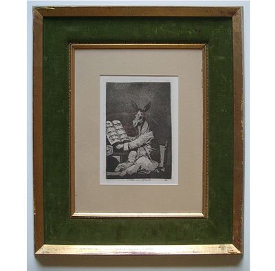 Франциско Гойя (1746-1828) „Asta su Abuelo“. Лист 39 из "Los Caprichos". 
Офорт, оформлена в 