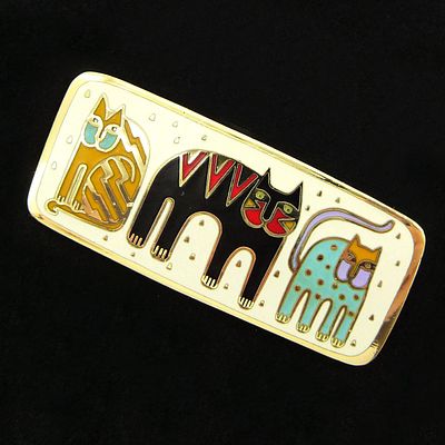 LAUREL BURCH. Брошь "FANTASTIC FELINES". США. 80-е годы 20 века. Привлекательная, яркая 