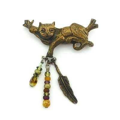 Брошь "Кот".RS. США. 90-е годы 20 века. Брошь выполнена из бижутерного сплава и тонирована в 