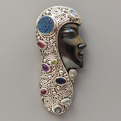 БРОШЬ / КУЛОН ИЗ КОЛЛЕКЦИИ "GODDESS". SAJEN. СЕРЕБРО. ПОЛУДРАГОЦЕННЫЕ КАМНИ. 90-Е ГОДЫ 20 ВЕКА. 