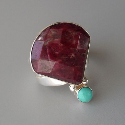 Кольцо "Магический тулит". Jay King. Серебро. Натуральные камни. Кольцо оригинального дизайна 