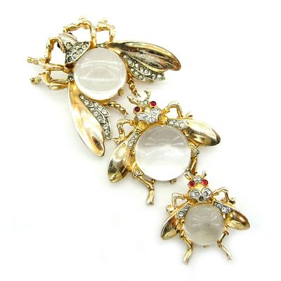 TRIFARI. СЕРЕБРЯНЫЙ КОМПЛЕКТ "FLIES" 1944 ГОДА. STERLING. США. Легенда винтажной бижутерии - 