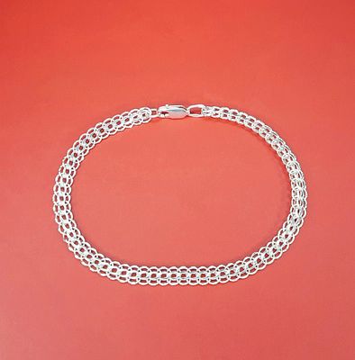 Браслет плетение "Питон" серебро 925 проба Россия. Браслет из серебра 925 пробы, объемное 