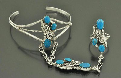 Браслет с кольцом серебро 925 пробы. Интересное украшение, известное под названием "украшение 