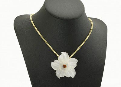 БРОШЬ Цветок золото 585 пробы Горный хрусталь Цитрин. Брошь "Цветок" из золота 585 пробы, горный 