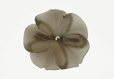 БРОШЬ Цветок золото 585 пробы Раухтопаз. Брошь "Цветок" искусно вырезанная из раухтопаза 