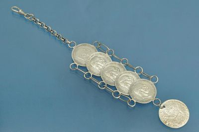 Старинный ШАТЛЕН для карманных часов серебро Австрия. Старинный шатлен для карманных часов 