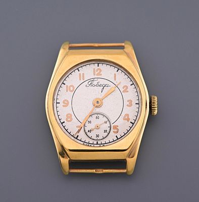 Часы Победа золото 583 проба СССР. Механические наручные часы Победа с корпусом из золота 583 