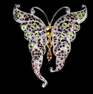 Брошь Бабочка серебро 925 проба натуральные камни
Роскошная серебряная брошь в виде бабочки с 