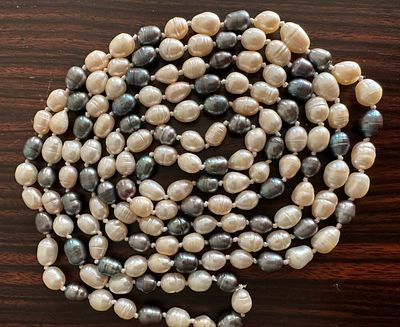 Винтажные бусы из натурального барочного культивированного пресноводного жемчуга. Длина нити 