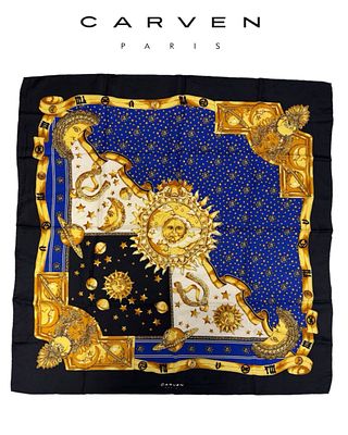 Шёлковый платок французского дома моды CARVEN Paris, известного своими роскошными аксессуарами 