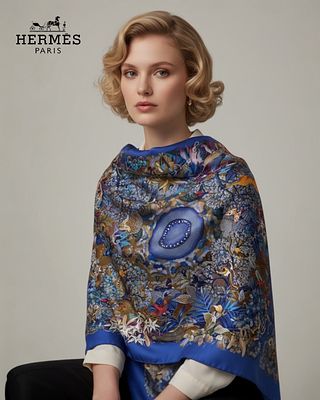 Шикарный платок Herm&egrave;s под названием &laquo;Au Cœur de la Vie&raquo; (В сердце жизни) . был создан 