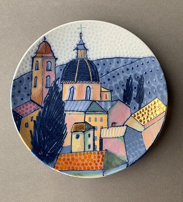 Вера Бакастова. Единственный экземпляр! Авторское Блюдо из серии 6 декоративных тарелок &laquo;Citta&raquo; 