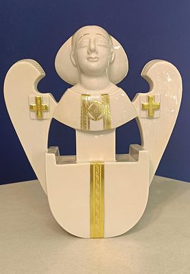 Инна Олевская (1940-2021) Золотой ангел . Авторская скульптура. Фарфор. Ручная отливка, ручная 