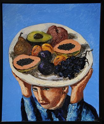 Нестерова Наталья Игоревна. (1944-2022).
Авакадо и Папайя. 2001.
холст, масло 50х60. Наталья 